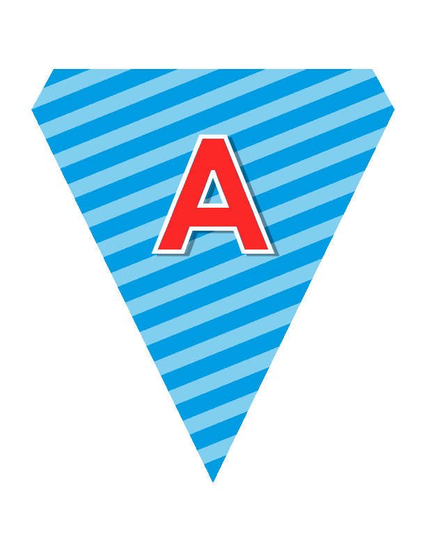 Blue Stripes Bunting Banner Template