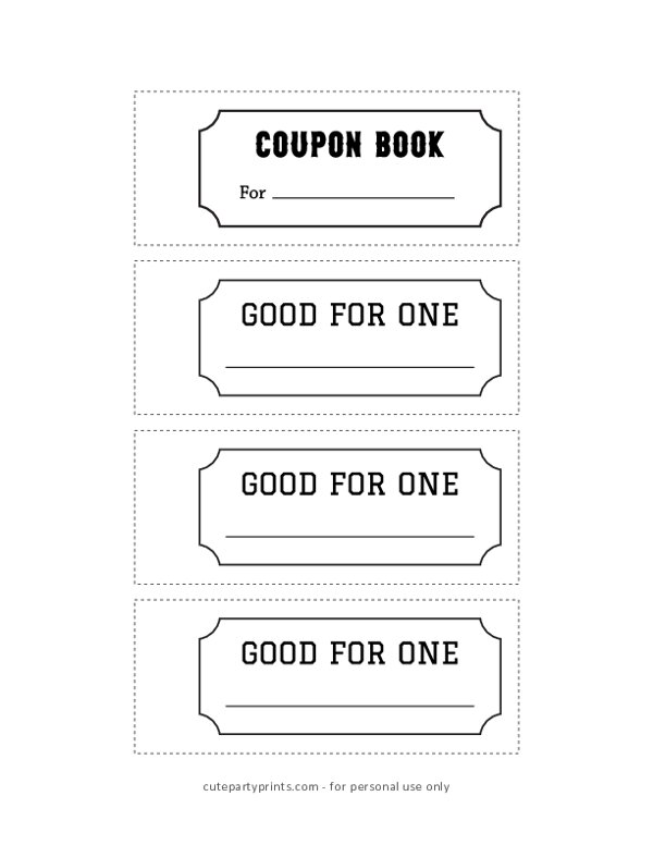 Printable Diy Coupon Book Template