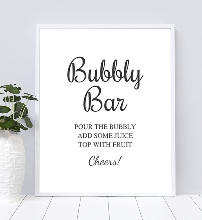 Bubbly Bar Sign Printable Mimosa Bar Sign