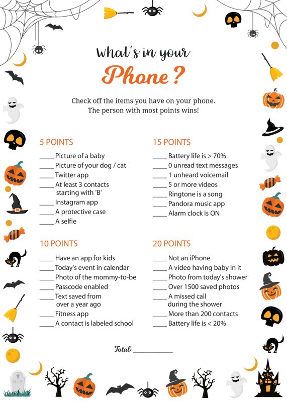 Halloween Whats in your Phone