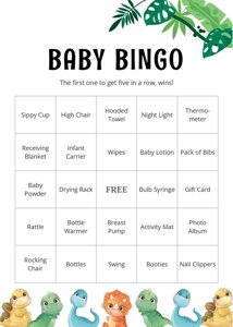 Baby Dinosaurs Bingo | 60 Prefilled Cards 