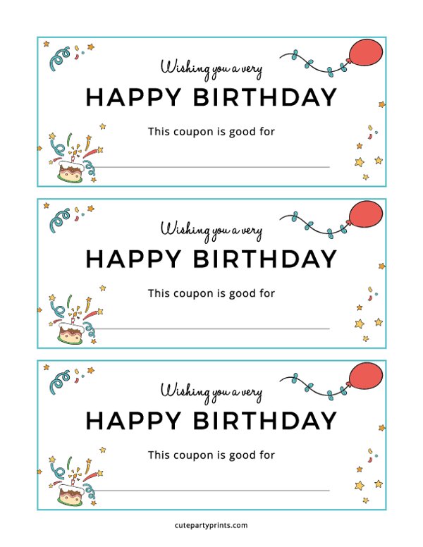 Happy Birthday Coupons