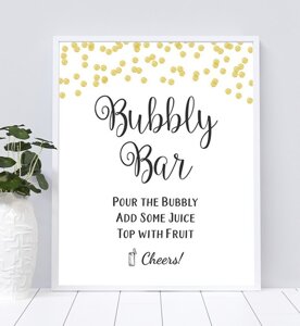 Bubbly Bar Table Sign