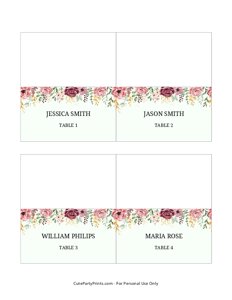 Succulent Rehearsal Dinner Place Cards Template