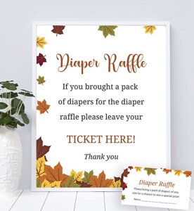 Fall Diaper Raffle Sign and Tickets