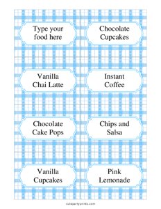 Blue Food Labels Template