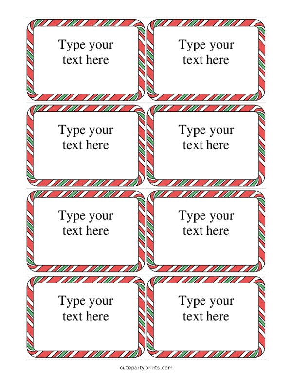 Candy Cane Food Labels