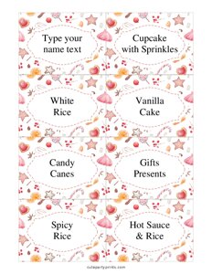 Editable Festive Food Labels