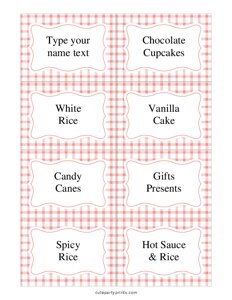 Editable Pink Buffalo Plaid Food Labels