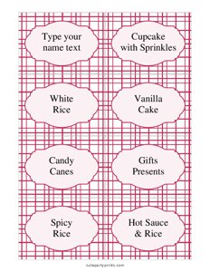 Editable Red Food Labels