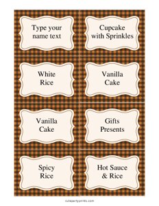 Editable Thanksgiving Food Labels