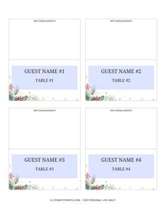 Christmas Buffet Place Cards Template (Editable)