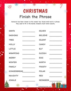 Christmas Finish the Phrase