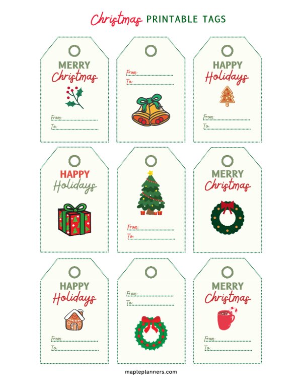 Christmas Name Tags for Gifts