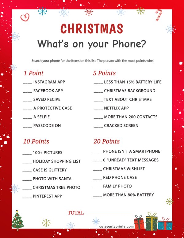 Christmas Whats on Your Phone