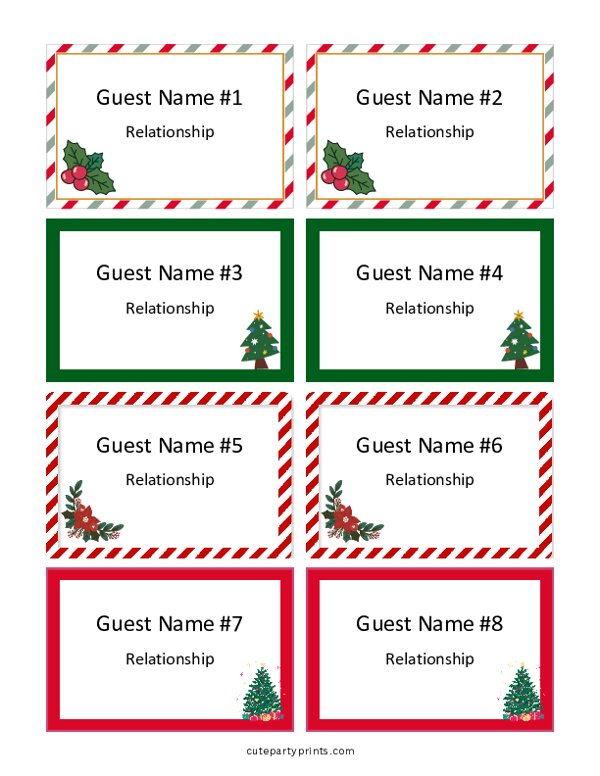 Christmas Name Tags (Editable)