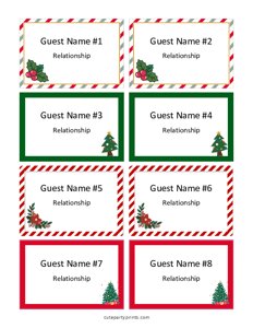 Christmas Name Tags (Editable)