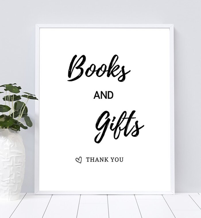 Books and Gifts Table Sign