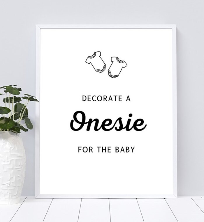 Decorate a Onesie Table Sign 