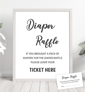 Diaper Raffle Sign and Tickets