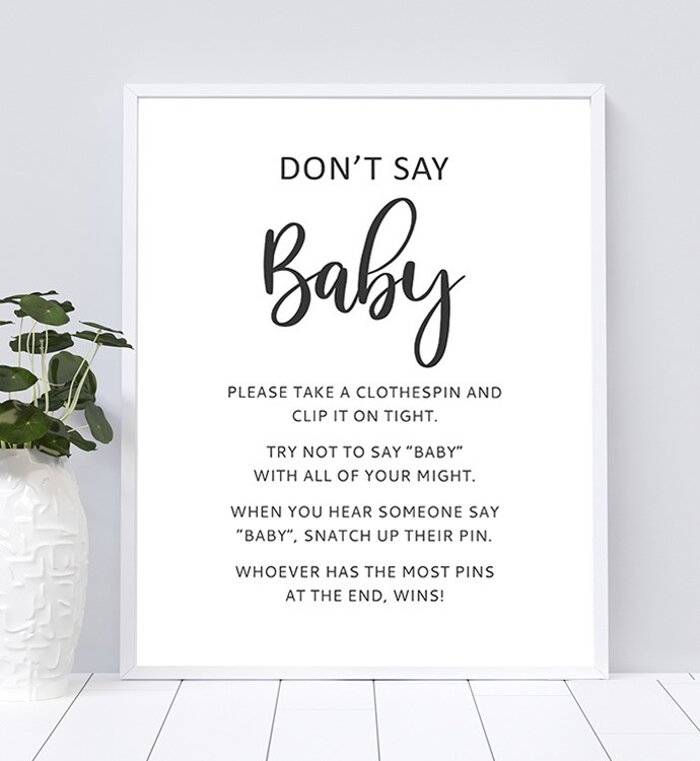 Dont Say Baby Game Sign