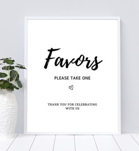 Favors Please Take One Table Sign