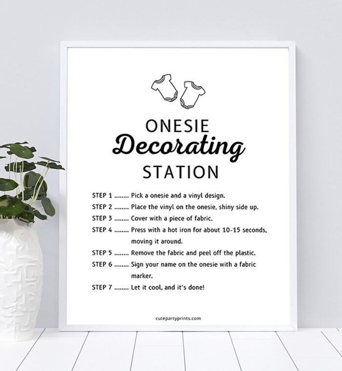 Onesie Decorating Station Table Sign 