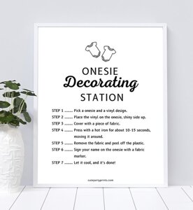 Onesie Decorating Station Table Sign 