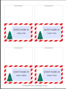 Christmas Tree Place Cards (Editable)