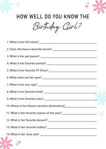 How well do you know the Birthday Girl