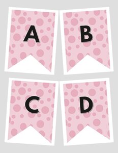 Pink Banner Letters