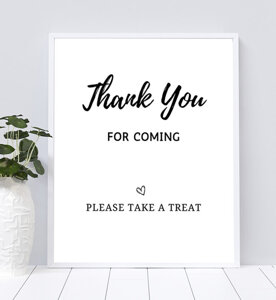 Thank You for Coming Please Take a Treat Table Sign