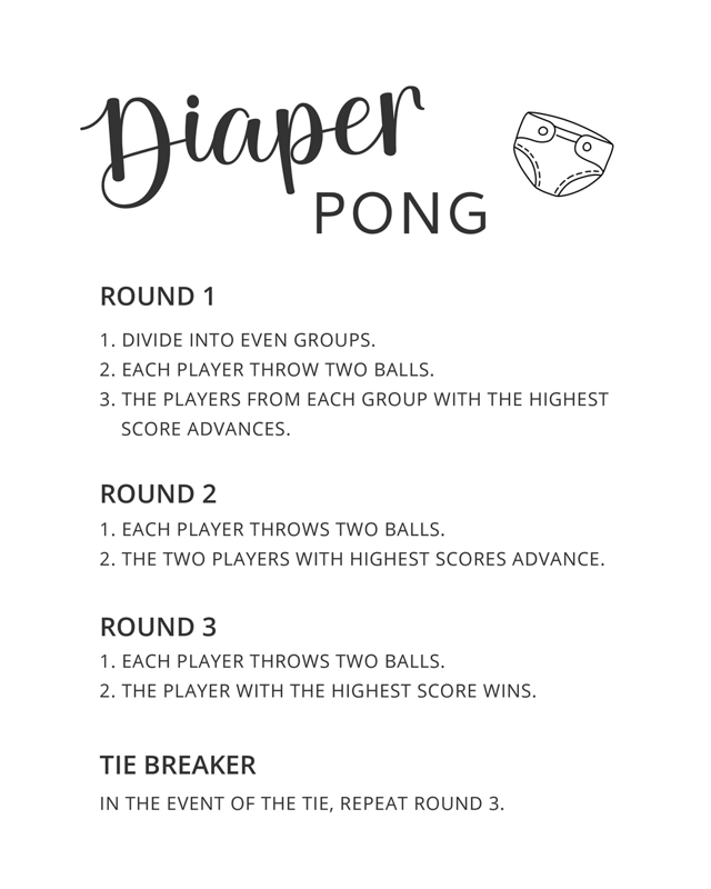 Diaper Pong Game