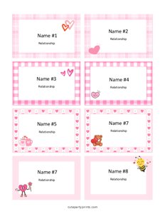 Hearts Name Tags (Editable)