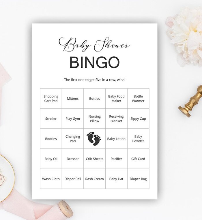 Minimalist Baby Bingo Cards