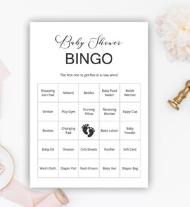 Minimalist Baby Bingo Cards