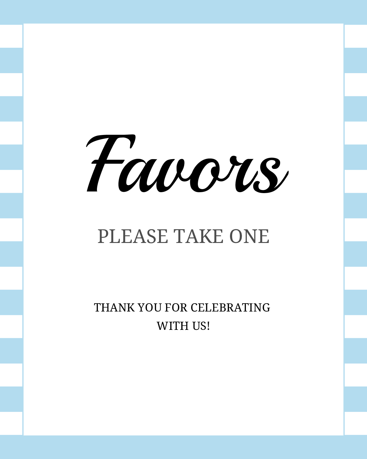 Favors Table Sign | Party Printable