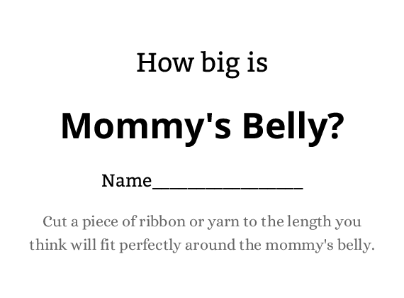 How Big is Mommy's Belly Guessing Card for Baby Shower